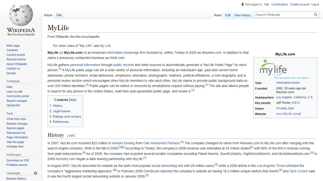 MyLife - Wikipedia